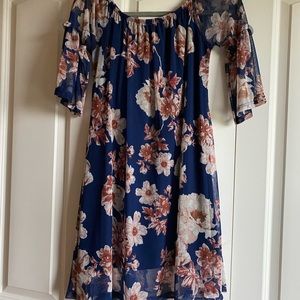 Navy and pink floral dress, size small